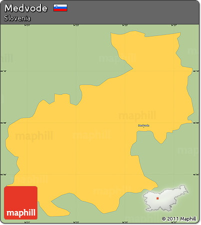 Savanna Style Simple Map of Medvode, single color outside