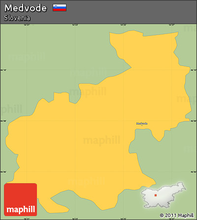 Savanna Style Simple Map of Medvode, single color outside
