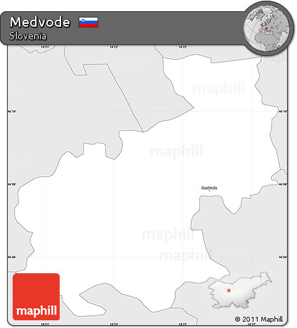 Silver Style Simple Map of Medvode