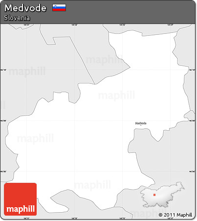 Silver Style Simple Map of Medvode