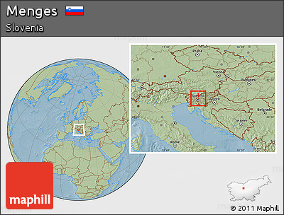 Savanna Style Location Map of Menges, within the entire country, hill shading