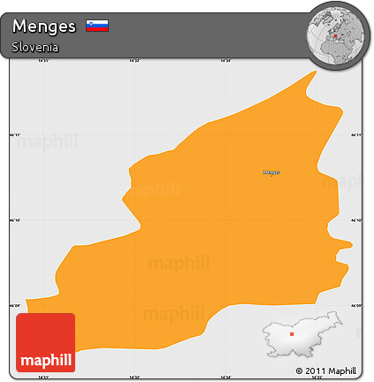 Political Simple Map of Menges, single color outside