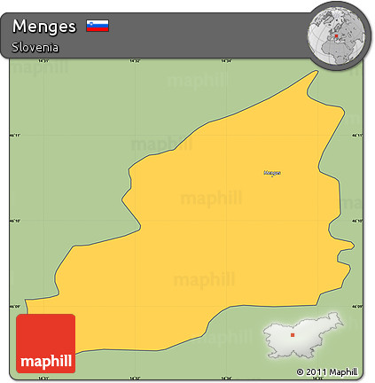 Savanna Style Simple Map of Menges, cropped outside