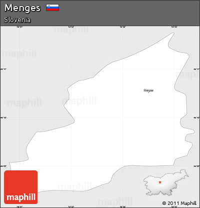 Silver Style Simple Map of Menges, single color outside