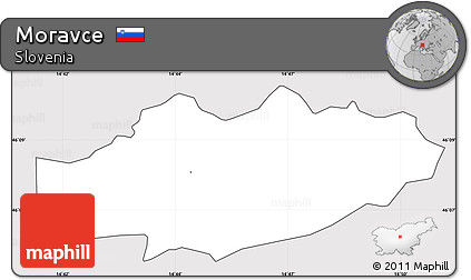 Silver Style Simple Map of Moravce, cropped outside