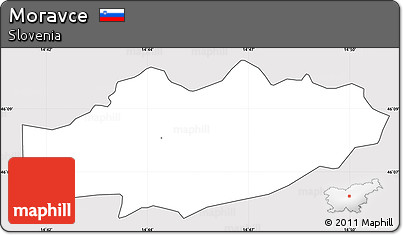 Silver Style Simple Map of Moravce, cropped outside