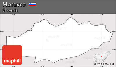 Silver Style Simple Map of Moravce, cropped outside