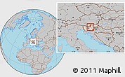 Gray Location Map of Nazarje, highlighted country, within the entire country