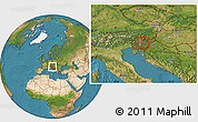 Satellite Location Map of Nazarje, within the entire country