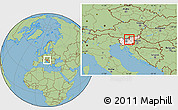 Savanna Style Location Map of Nazarje, highlighted country