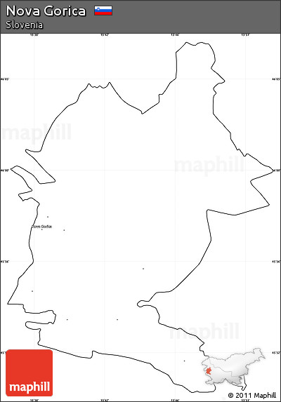 Blank Simple Map of Nova Gorica, cropped outside