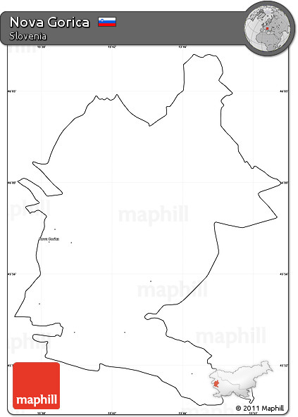 Blank Simple Map of Nova Gorica, cropped outside