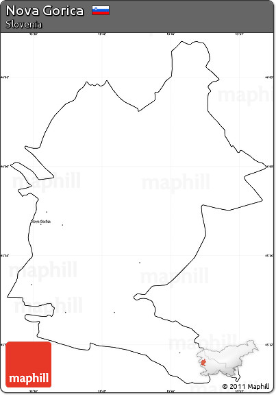 Blank Simple Map of Nova Gorica, cropped outside