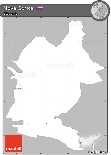 Gray Simple Map of Nova Gorica, single color outside