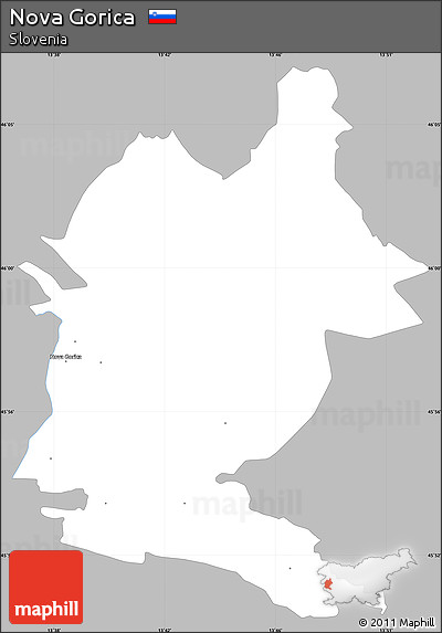 Gray Simple Map of Nova Gorica, single color outside