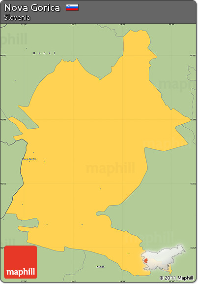 Savanna Style Simple Map of Nova Gorica