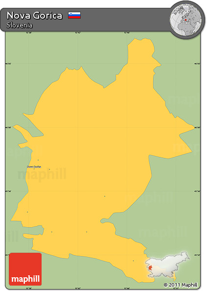 Savanna Style Simple Map of Nova Gorica, single color outside