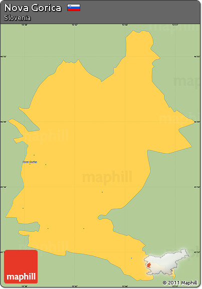 Savanna Style Simple Map of Nova Gorica, single color outside