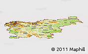 Physical Panoramic Map of Slovenia, cropped outside