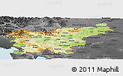 Physical Panoramic Map of Slovenia, darken, desaturated, land only