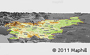 Physical Panoramic Map of Slovenia, darken, desaturated