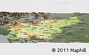 Physical Panoramic Map of Slovenia, darken, semi-desaturated