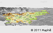 Physical Panoramic Map of Slovenia, desaturated