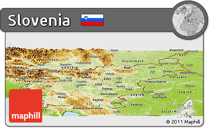 Physical Panoramic Map of Slovenia
