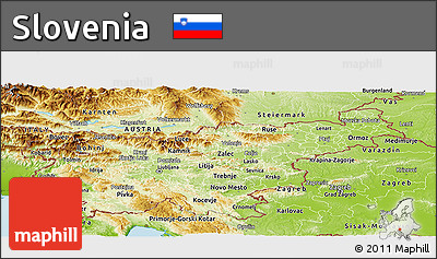 Physical Panoramic Map of Slovenia