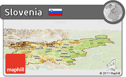 Physical Panoramic Map of Slovenia, lighten