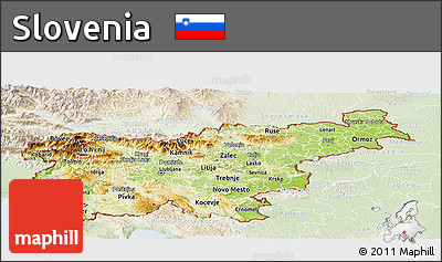 Physical Panoramic Map of Slovenia, lighten