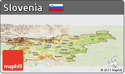 Physical Panoramic Map of Slovenia, lighten