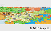 Physical Panoramic Map of Slovenia, political outside