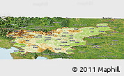 Physical Panoramic Map of Slovenia, satellite outside, shaded relief sea