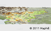 Physical Panoramic Map of Slovenia, semi-desaturated