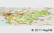 Physical Panoramic Map of Slovenia, shaded relief outside