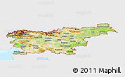 Physical Panoramic Map of Slovenia, single color outside, bathymetry sea