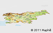 Physical Panoramic Map of Slovenia, single color outside