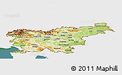 Physical Panoramic Map of Slovenia, single color outside, satellite sea