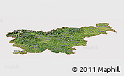 Satellite Panoramic Map of Slovenia, cropped outside