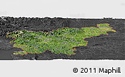 Satellite Panoramic Map of Slovenia, darken, desaturated
