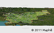 Satellite Panoramic Map of Slovenia, darken, land only