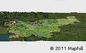 Satellite Panoramic Map of Slovenia, darken
