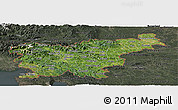 Satellite Panoramic Map of Slovenia, darken, semi-desaturated