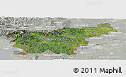 Satellite Panoramic Map of Slovenia, lighten, semi-desaturated