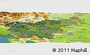 Satellite Panoramic Map of Slovenia, physical outside, satellite sea
