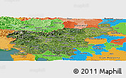 Satellite Panoramic Map of Slovenia, political outside, satellite sea