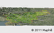 Satellite Panoramic Map of Slovenia, semi-desaturated