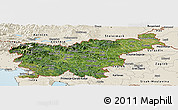 Satellite Panoramic Map of Slovenia, shaded relief outside