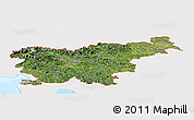 Satellite Panoramic Map of Slovenia, single color outside, bathymetry sea
